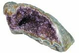 Purple Amethyst Geode With Polished Face - Uruguay #153456-1